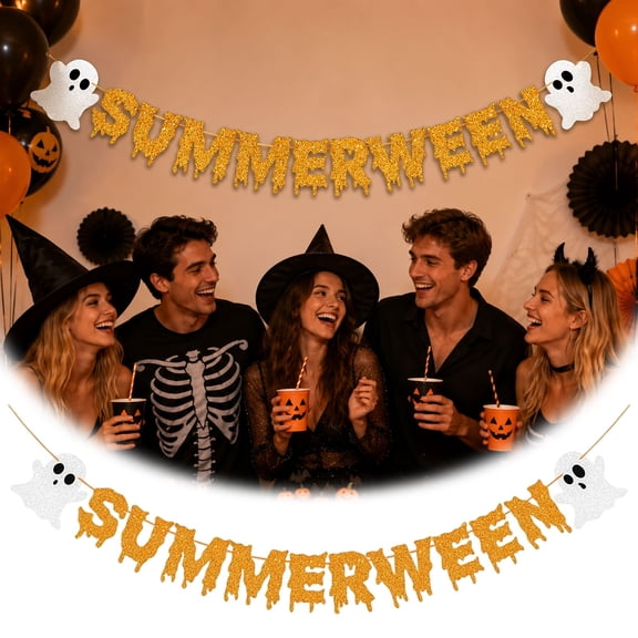 Ailezt Halloween Decor Summer Halloween Party Banner String Long Meter Festive Decorations For Indoor Outdoor Celebrations
