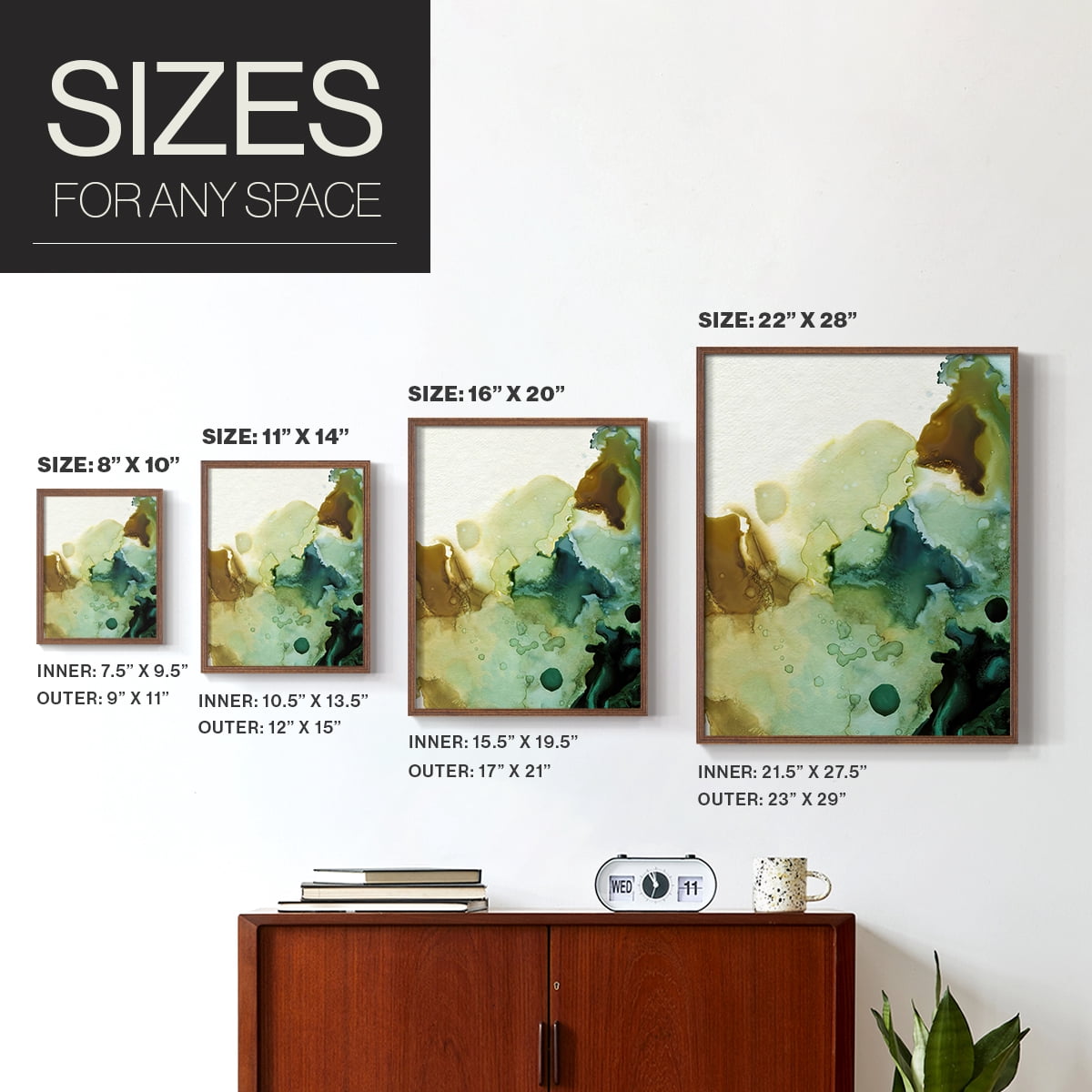 Water and Earth II Framed Print in Brown Solid Wood 8 x 10 Framed Print