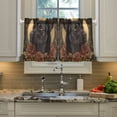 thumbnail image 2 of Wobogo The Black Dog with Red Rose Kitchen Curtains 2 Piece Set Farmhouse Country Style Light Filtering Small Window Drapes Suitable for Bathroom Laundry Room and RV 27x24in, 2 of 9