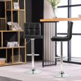 thumbnail image 3 of Bar Stool, Comfortable Swivel Adjustable PU Leather Bar Chair with Backrest, Soft Cushioned Seat, Footrest, Sturdy Metal Frame, Barstools for Kitchen, Pub, Black, 3 of 8