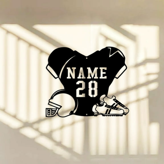 Custom Football Player Metal Sign, Personalized Name Sign, Football Lovers Gift, Sports Wall Decor, Best Gift for Him