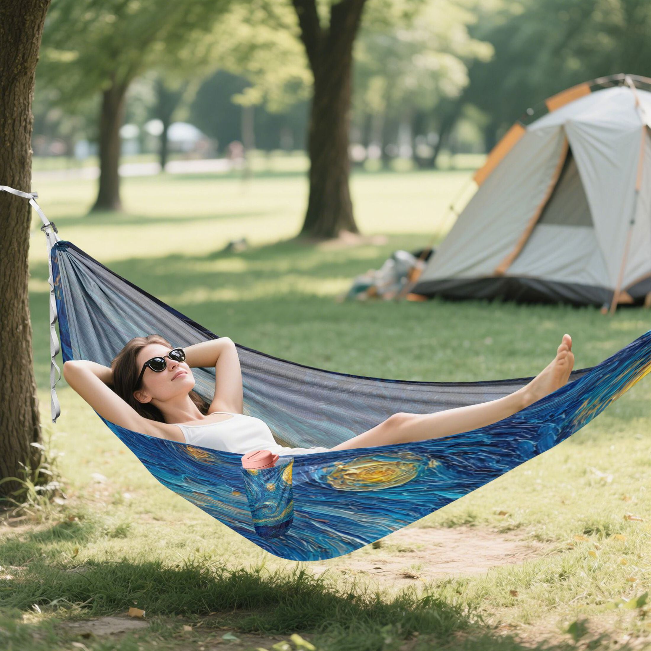 Hammock Camping Hammock Nylon Portable Hammock Travel Camping Hammock Starry Night Beautiful