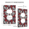 thumbnail image 3 of DouZhe 1-Gang Duplex Outlet Cover, Vintage Red Rose Skull Decorative Wall Plates, 3 of 7
