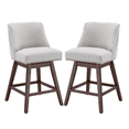 thumbnail image 5 of Tcbosik Swivel Upholstered Bar Stools Set of 2, Modern Counter Height Bar Chair with Wood Legs for Kitchen Island, Easy Assembly, Beige, 5 of 11