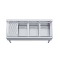 thumbnail image 4 of AmGood 48 in. x 18-3/4 in. Three Compartment Under Bar Sink with Left Drainboard. 48 in. x 18-3/4 in. x 30 in. with 3 in. Backsplash, 10 in. x 14 in. x 10 in. Bowls. NSF, 4 of 5