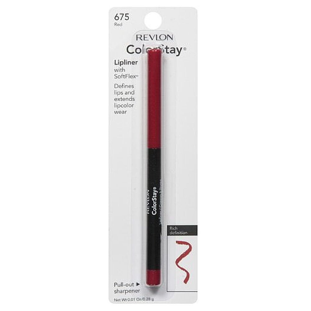 Revlon ColorStay Lip Liner with SoftFlex, Red [675] 1 ea (Pack of 8)
