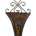 thumbnail image 5 of DecMode 22", 18"H Rectangle Brown Metal Weathered Hanging Scroll Wall Planter with Fleur-De-Lis Accent (2 Count), 5 of 14