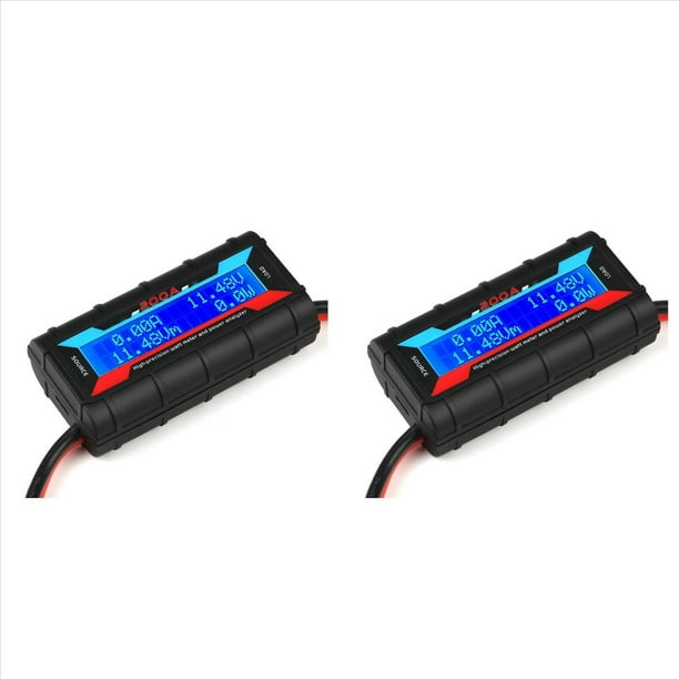 2X 200A Analizador de Potencia de Alta Precisión Medidor de Vatios Monitor de Rendimiento de Consumo de Batería con Retroiluminación LCD para RC