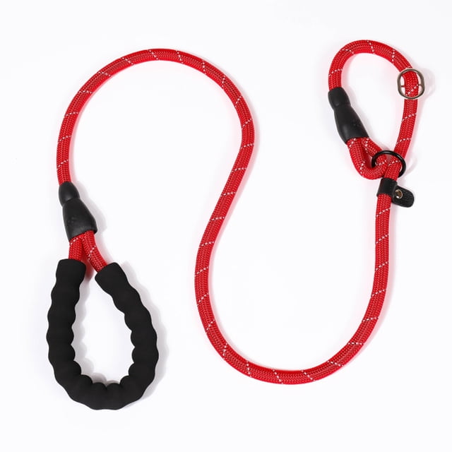Correa antideslizante para perros pequeños/cachorros, correa de entrenamiento antiasfixia, correa de cuerda con hilos reflectantes