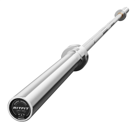 RitFit 7-foot Olympic Barbell Bar, General Purpose Weight Bar Suitable for Olympic Lifts and Power Lifts and Bench Press, 500LBS/ 700LBS/ 1000LBS Capacity Options