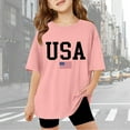 thumbnail image 2 of Boy T-Shirts Size 10-12 Letter Graphic Short Sleeve T Shirts Crew Neck Summer Tee Comfortable Back To School Clothes,A1-Pink,11 -12 Years, 2 of 6