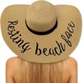 thumbnail image 1 of Floppy Beach Hats for Women Straw Sun Hat Foldable Wide Brim Embroidered Roll up for Summer Honeymoon Vacation Travel UPF 50+, 1 of 5