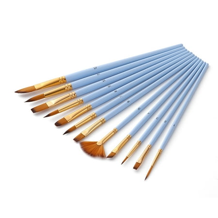 Watercolor Painting Kit 12Pcs Fine Detail Paint Brush Set Double Color Taklon Hair Paintbrushes for Miniature Acrylic Oil Watercolor Painting Beginner Student Artist Drawing Kits ()