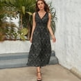 thumbnail image 3 of Stegosaurus Lace Black And Grey Sleeveless Dress Dresses Women Summer Evening Dresses Ladies Bohemia Long Dresses, 3 of 9