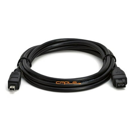 - Cmple - 9 PIN/ 4PIN BILINGUAL FireWire 800 - 400 Cable - 6FT, Black