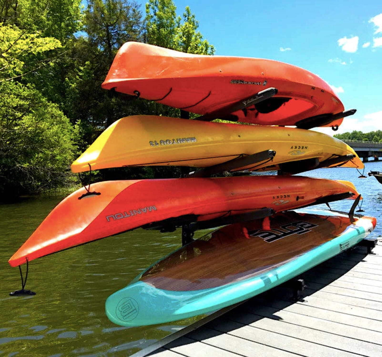Over The Water Kayak Storage, Outdoor Kayak Rack for Docks, Attaches to Boat Dock