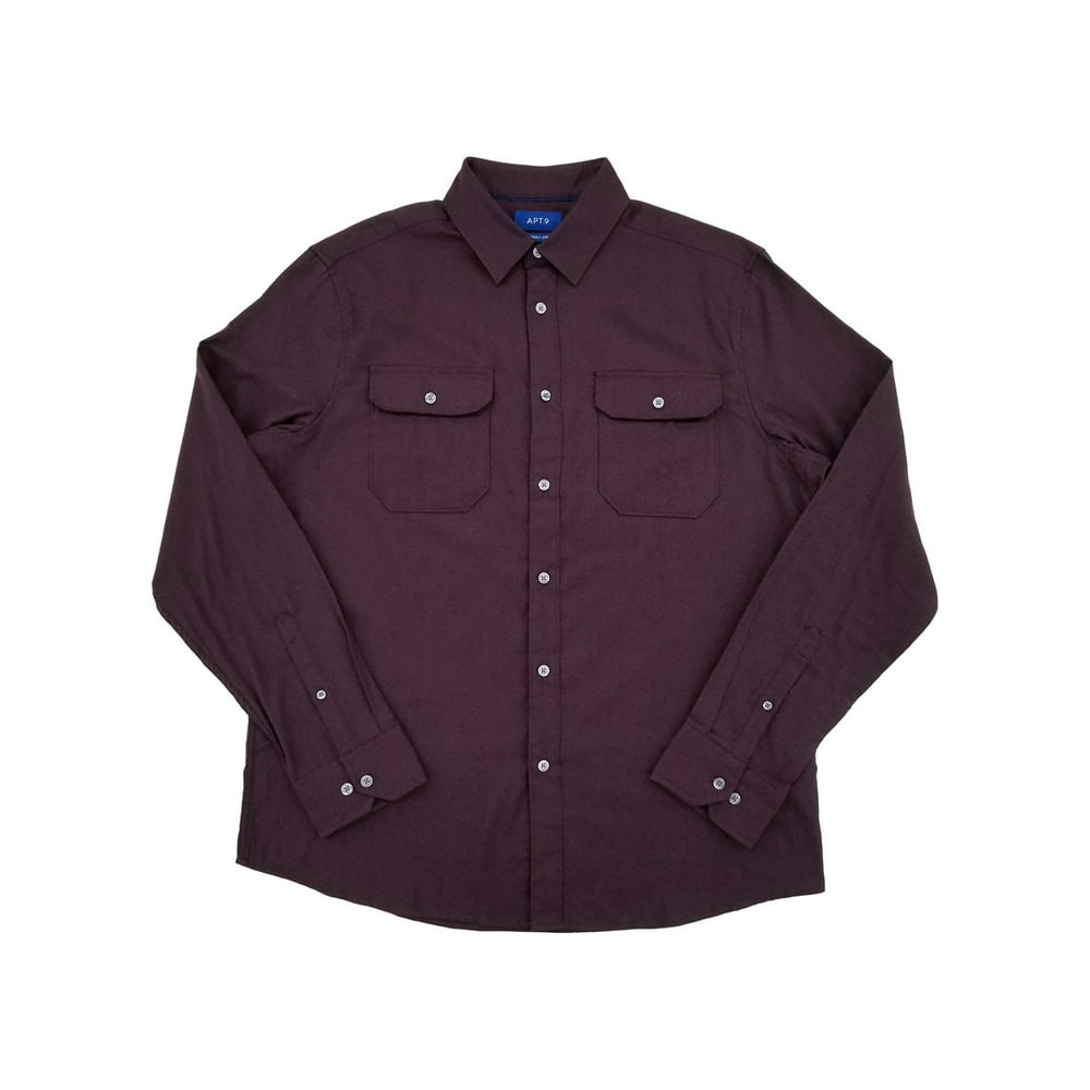Apt. 9 Mens Dark Purple Long Sleeve Flannel Shirt XLarge Walmart