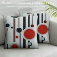 thumbnail image 3 of QZHH  White Black Red Modern Abstract Geometric Throw Pillow Covers Decorative Cushion Pillow Cases Square Pillowcases for Bed Sofa, 3 of 5