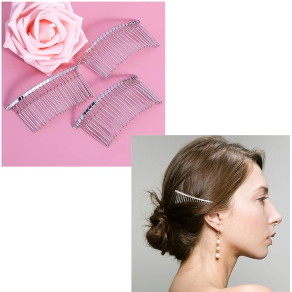 Raindrops 3-Piece Metal Hair Combs for Women, Wire Styling Accessories for Wedding and Special Occasions