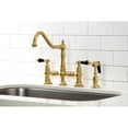 thumbnail image 3 of Kingston Brass KS3277PKLBS Duchess Bridge Kitchen Faucet with Brass Side Sprayer, Brushed Brass, 3 of 7