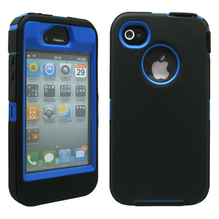 Three Layer Silicone PC Heavy Duty Rugged Protective Case Cover for iPhone 4 4G