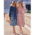 thumbnail image 4 of Zeagoo Fall Dresses for Women Long Sleeve Midi Dress Casual A Line Dresses Pleated Flare Dress with Pockets, 4 of 6