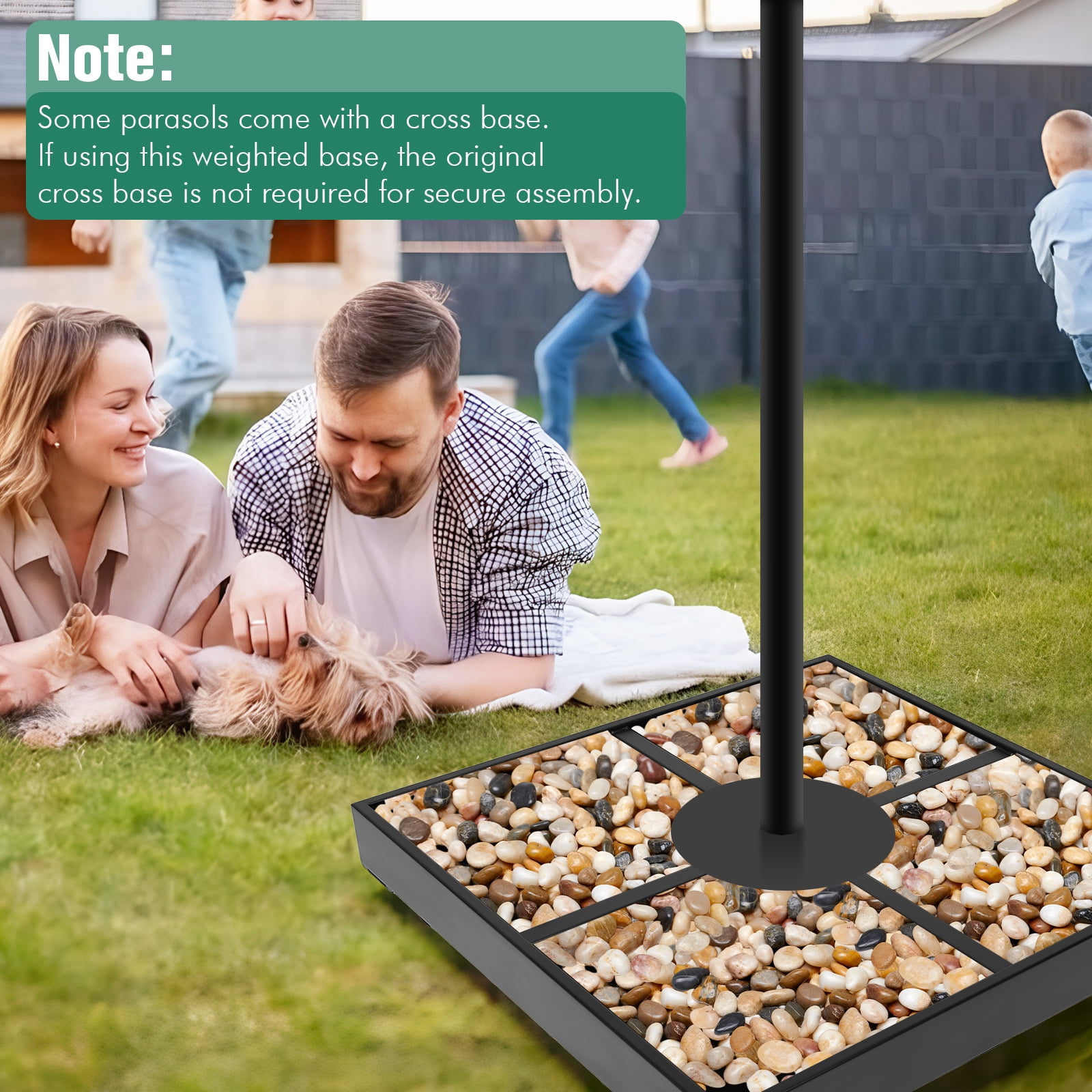 golytefs Heavy-duty Patio Umbrella Base with Wheels 1100lb Capacity Fillable Umbrella Stand Mobile Base for Outdoor Patio Garden Deck Poolside Lawn