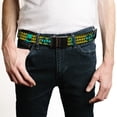 thumbnail image 2 of Adjustable Belt, Clamp Buckle, Cut-to-Fit, Batman Face Logo Sketch Nanana Black Yellow Aqua, 2 of 3