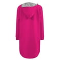 thumbnail image 4 of Arlun Plus Size Women's Full Zipper Coat Winter Fall Fashion Loose Warm Comfy Mid Outerwear Casual Solid Color Long Sleeve Irregular Hem Hooded Jackets with Pockets Hot Pink1 L, 4 of 5