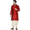 thumbnail image 1 of Royal Kurta Mens Silk Blend Dhoti Kurta (42, Maroon-2), 1 of 1