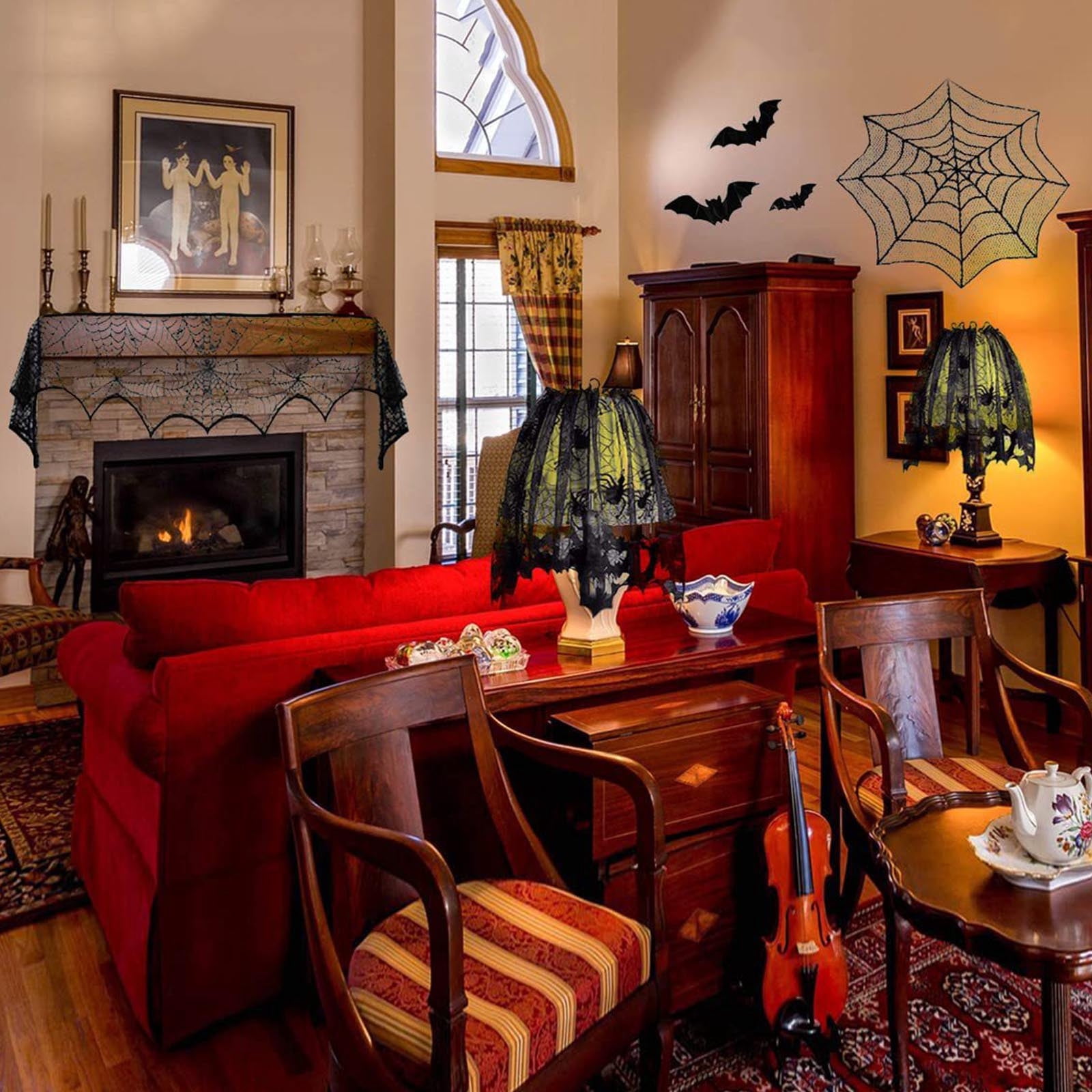 Kit Décoration Halloween – 28 Chauves-souris 3D, 12 Photophores, 200 Confettis, Toiles D'araignée, Sorcières, Citrouilles - 9