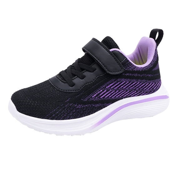 Otqutp Boys Girls Sneakers Non-Slip Lace Up Adjustable Strappy Running Shoes Lightweight Breathable Athletic Tennis Shoes