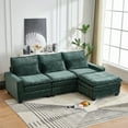 thumbnail image 4 of 99'' Cloud Couch Green Sectional Deep Seat L-Shaped Chenille Sofa with 4 Seats and Movable Ottoman, comfy sectional couches for living room, 4 of 10