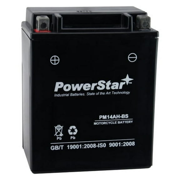 PowerStar YTX14AH-BS UTV Battery Compatible with Kawasaki KAF400 Mule 610 4X4 SE