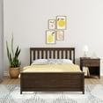 thumbnail image 2 of Max & Lily Full Size Bed Frame with Headboard, Solid Wood Platform Bed for Kids, Walnut, 2 of 9