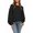 Black, variant on Women'S Oversized Crewneck Sweater Batwing Puff Long Sleeve Cable Slouchy Pullover Jumper Tops Grey S