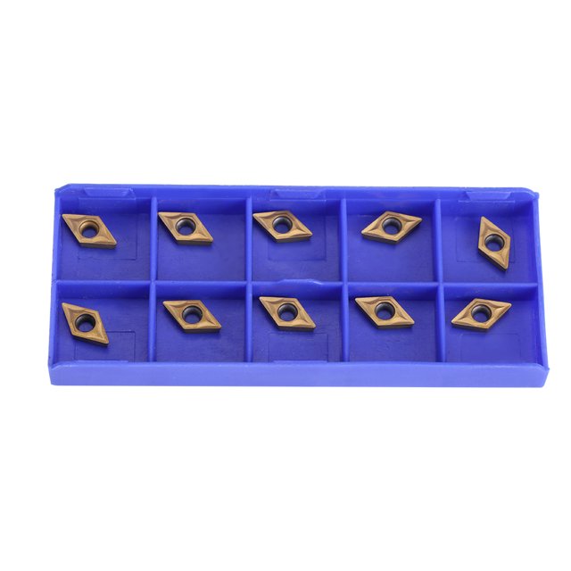 10 piezas de insertos de carburo CNC para corte de cuchillas, herramienta de torneado con caja