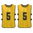 thumbnail image 4 of Tignapoo Set of 6 Adult Reversible Team Vests with Numbers 1-6 in Golden Yellow - Perfect for Sports Practice and Team Activities, Breathable and Comfortable Fit, 4 of 6