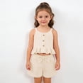 thumbnail image 2 of Shachafan Girls Summer Outfit Soft Tank Top With Bow Shorts Toddler Two Piece Cool Comfortable Casual Playwear Girls Two Piece Set, 2 of 9