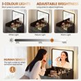 thumbnail image 6 of VKCC Compact Vanity Desk Set with Charging Ports, Folding Dressing Table with Drawers for Small Bedroom, White, 6 of 11
