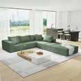 thumbnail image 5 of 132'' Modular Section Sofa Couch, Upholstered Sectional Sofa Couch Set with 6 Pillows, Free Combination Sofa Couch for Living Room, 5 of 7