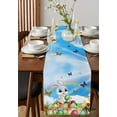thumbnail image 3 of Rabbit Easter Egg Cartoon Butterfly Grassland Sky Table Runners Dining Room Home Decor Tablecloth Table Cover, 3 of 5