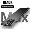 thumbnail image 2 of Compatible with iPhone 14 Pro Max Metal Bumper Case with Camera Lens Protector, Borderless Frameless Design, Slim Thin & Lightweight, Shockproof Anti-Scratch Case, for Women and Men (Black), 2 of 7