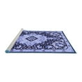 thumbnail image 2 of Ahgly Company Machine Washable Indoor Square Medallion Blue Traditional Area Rugs, 6' Square, 2 of 4