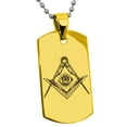thumbnail image 3 of Stainless Steel Freemasons Masonic Sacred Society Engraved Dog Tag Pendant Necklace, 3 of 4