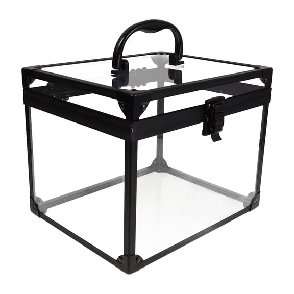 FOMIYES Clear Makeup Train Case with Lock Large Capacity Cosmetic Organizer for Travel