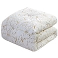 thumbnail image 2 of Lanco Golden Rush Cracks Design 3 Piece Comforter Set White, Bed Size Queen, 100% Polyester Fill, Plush with Foil Print Pillow Sham, Home Decor, 2 of 3