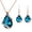 Lake Blue, variant on 3PCS Women's Fashion Rhinestone Choker Chain Necklace Drop Earrings Jewelry Set