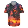 thumbnail image 4 of Yyeselk Men's Casual Beach Shirts Short Sleeve Button Down Tropical Print Shirt Lapel Stylish Comfort Vacation Hawaiian Shirt Orange02 XL, 4 of 5