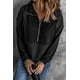 thumbnail image 2 of ABPHQTO Sudadera de mujer con media cremallera y parche acolchado negro M, 2 of 5